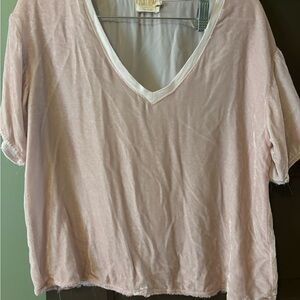 Nation Light Pink V-Neck Women's Top